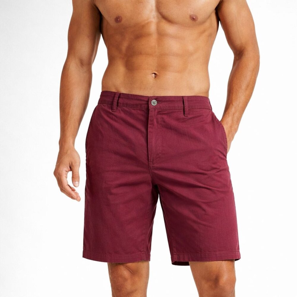 Bonobos Men’s Burgundy / Wine Slim 7" Chino Shorts – Size 35